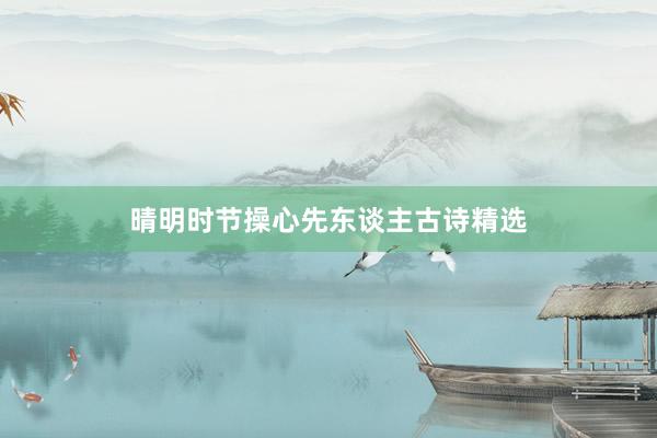 晴明时节操心先东谈主古诗精选