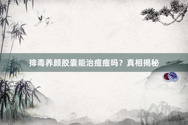 排毒养颜胶囊能治痘痘吗？真相揭秘